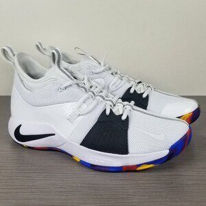 Nike PG 2 NCAA Tournament Shoes, AJ5163 100 White/Multi-Color, Mens Size 10 / 44